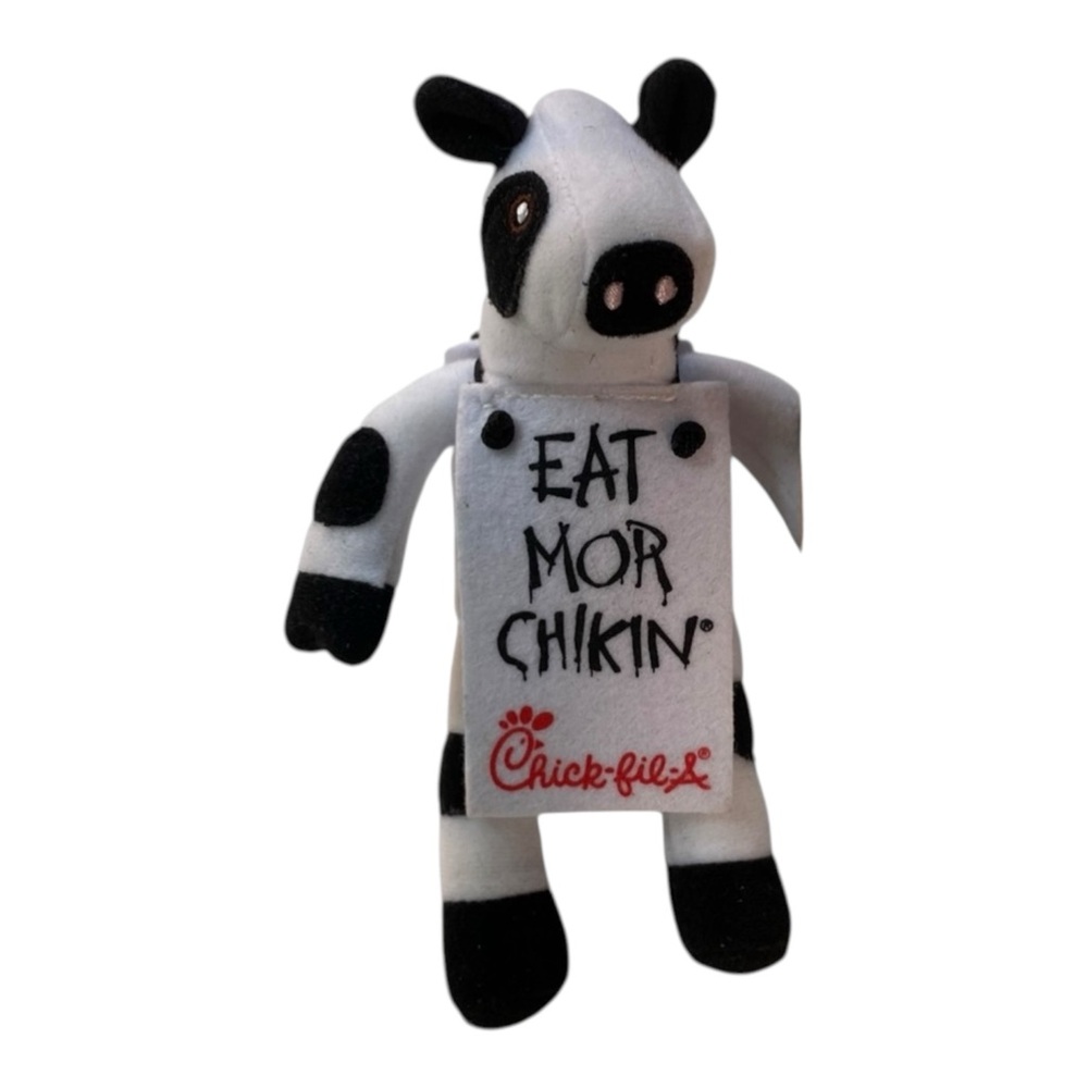 Chick-Fil-A Cow "EAT MOR CHIKIN" Small Plush 6" High Stuffed Animal Adve…